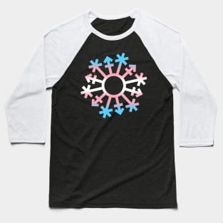 Gender Snowflake - Trans Flag Colors - No Text Baseball T-Shirt